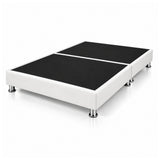 Base Cama Dividida Sommier Ecocuero Blanco 200x200cm para Colchón King sin Cabecero y con Patas