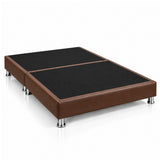 Base Cama Dividida Sommier Ecocuero Café 200x200cm para Colchón King sin Cabecero y con Patas