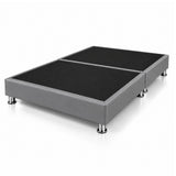 Base Cama Dividida Sommier Ecocuero Gris 200x200cm para Colchón King sin Cabecero y con Patas