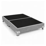 Base Cama Dividida Bostón Microfibra Gris 120x190cm para Colchón Semidoble sin Cabecero y con Patas