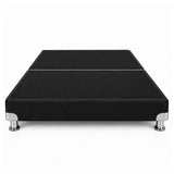Base Cama Dividida Bostón Microfibra Negro 140x190cm para Colchón Doble sin Cabecero y con Patas