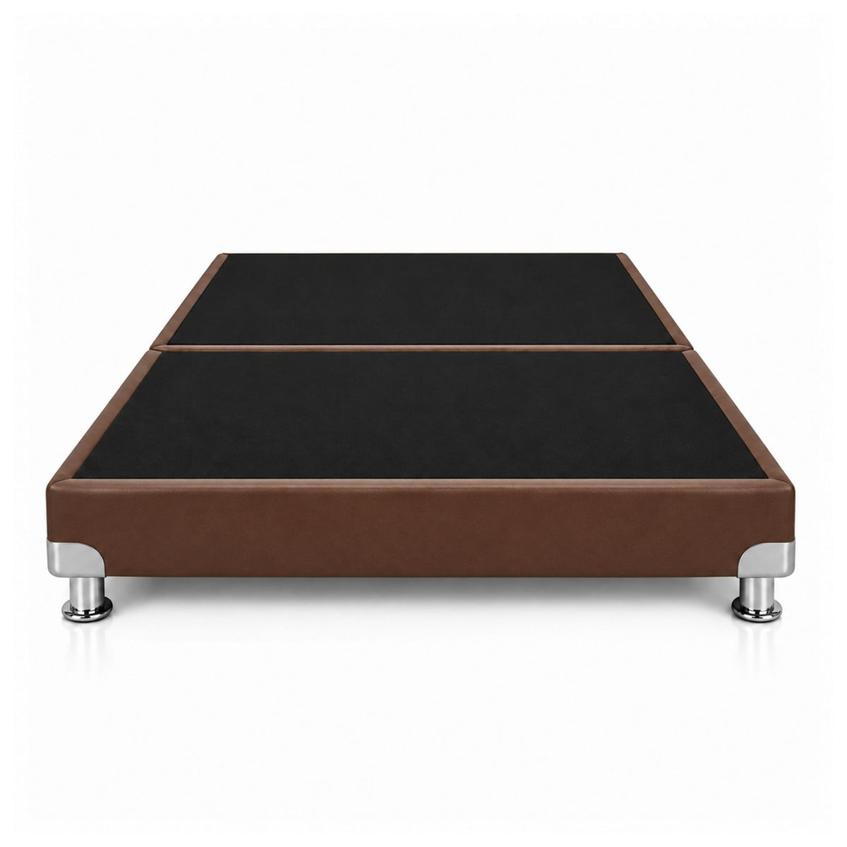 Base Cama Dividida Bostón Microfibra Café 140x190cm para Colchón Doble sin Cabecero y con Patas