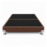 Base Cama Dividida Bostón Microfibra Café 140x190cm para Colchón Doble sin Cabecero y con Patas