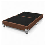 Base Cama Dividida Bostón Microfibra Café 140x190cm para Colchón Doble sin Cabecero y con Patas