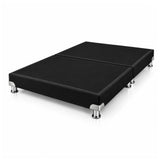 Base Cama Dividida Bostón Microfibra Negro 160x190cm para Colchón Queen sin Cabecero y con Patas