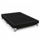 Base Cama Dividida Bostón Ecocuero Negro 160x190cm para Colchón Queen sin Cabecero y con Patas