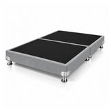 Base Cama Dividida Bostón Ecocuero Gris 160x190cm para Colchón Queen sin Cabecero y con Patas