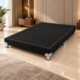 Base Cama Dividida Bostón Ecocuero Negro 200x200cm para Colchón King sin Cabecero y con Patas