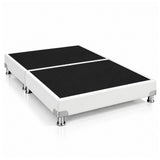 Base Cama Dividida Bostón Ecocuero Blanco 200x200cm para Colchón King sin Cabecero y con Patas