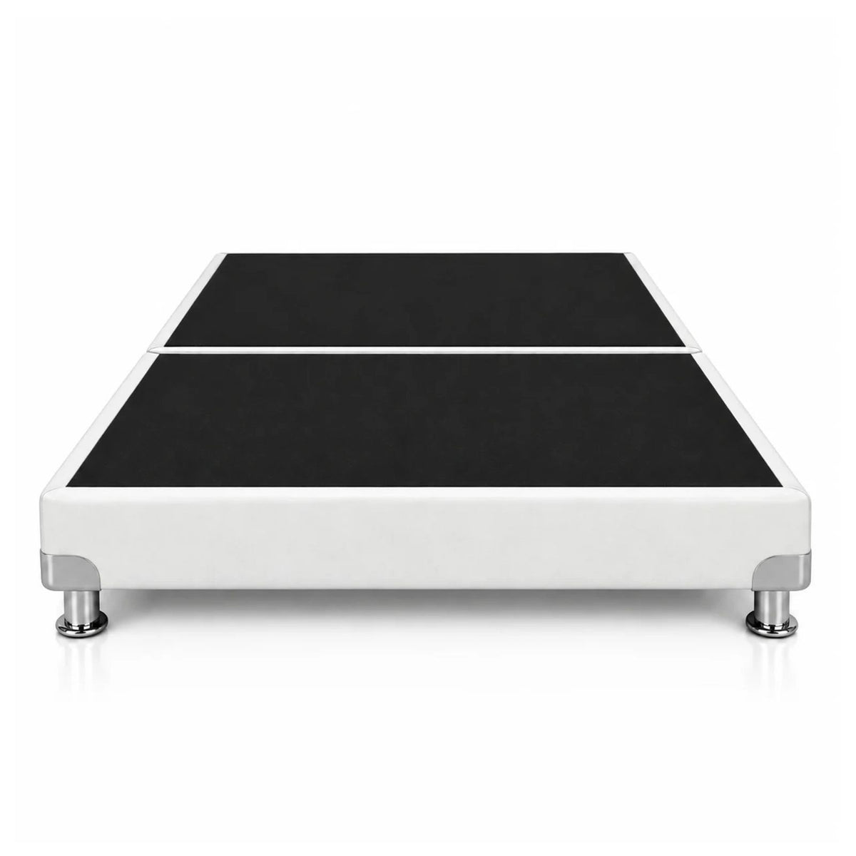 Base Cama Dividida Bostón Ecocuero Blanco 200x200cm para Colchón King sin Cabecero y con Patas