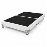Base Cama Dividida Bostón Ecocuero Blanco 200x200cm para Colchón King sin Cabecero y con Patas