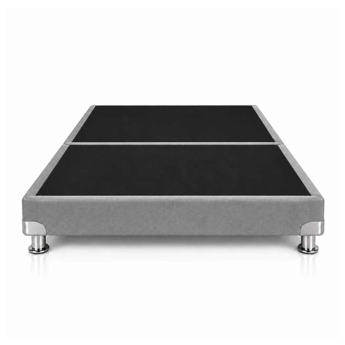 Base Cama Dividida Bostón Ecocuero Gris 200x200cm para Colchón King sin Cabecero y con Patas