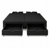 Base Cama Elegant Microfibra Negro 120x190cm para Colchón Semidoble sin Cabecero y con Patas