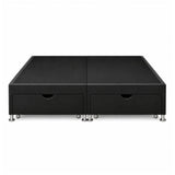 Base Cama Elegant Microfibra Negro 120x190cm para Colchón Semidoble sin Cabecero y con Patas