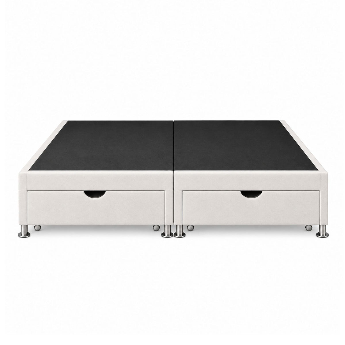 Base Cama Elegant Microfibra Blanco 120x190cm para Colchón Semidoble sin Cabecero y con Patas
