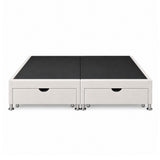 Base Cama Elegant Microfibra Blanco 120x190cm para Colchón Semidoble sin Cabecero y con Patas