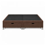 Base Cama Elegant Microfibra Café 120x190cm para Colchón Semidoble sin Cabecero y con Patas