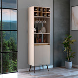 Bar Aranjuez Fresno Europeo y Capri 53x178cm con Diez Compartimientos y Ocho Portabotellas