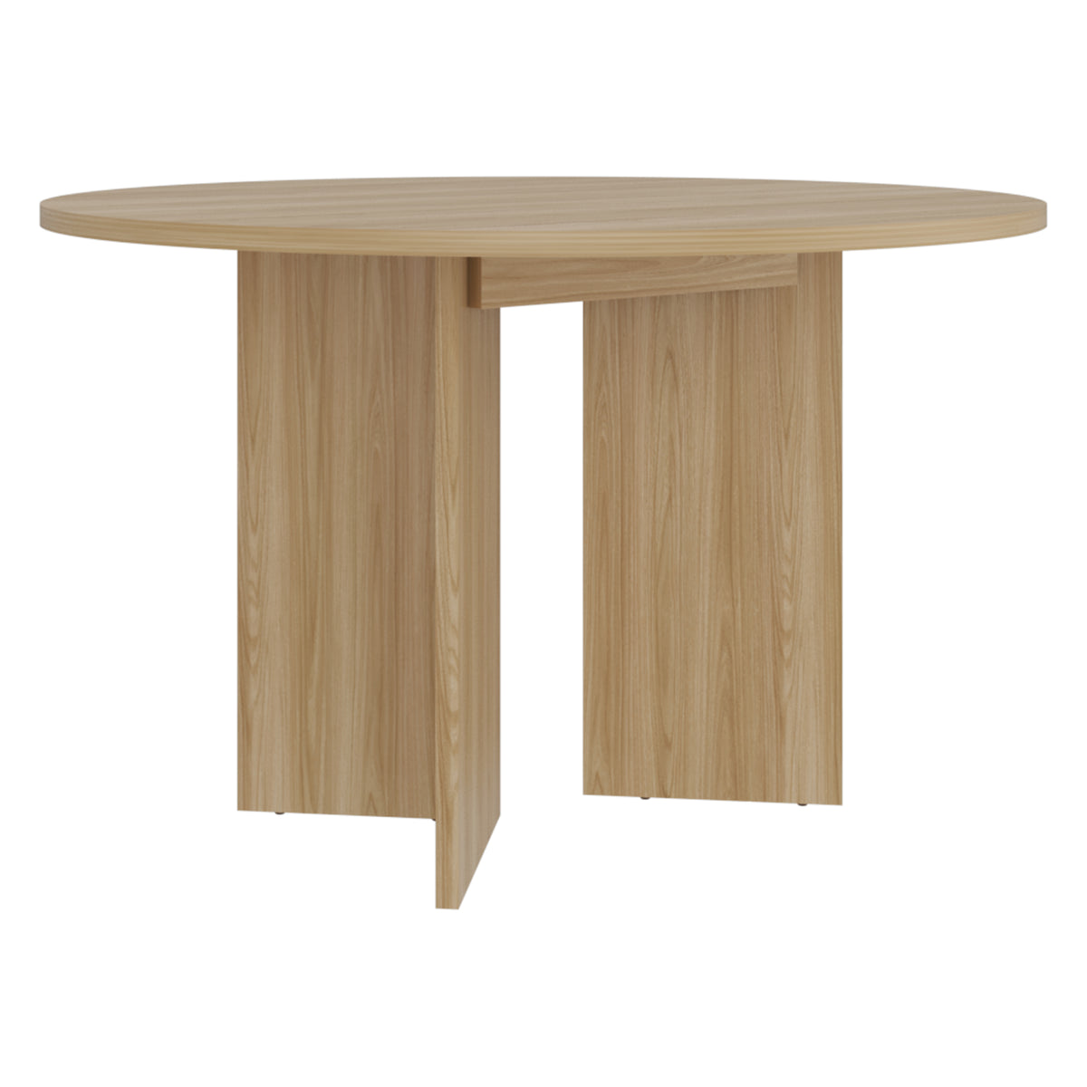 Mesa de comedor circular Ted fresno europeo para 4 puestos 120 cm sin sillas