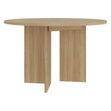 Mesa de comedor circular Ted fresno europeo para 4 puestos 120 cm sin sillas