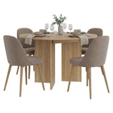 Mesa de comedor circular Ted fresno europeo para 4 puestos 120 cm sin sillas