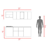 Cocina Amantia Fresno Europeo 212x208cm para Mesón Lado Derecho sin Mesón y sin Estufa con Ocho Puertas y con Espacio para Extractor