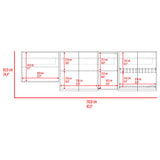 Mueble Superior de Cocina Lirio Fresno Europeo 212x62cm con Espacio para Extractor Lado Izquierdo y con Cuatro Puertas