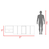 Mueble Superior de Cocina Lirio Fresno Europeo 212x62cm con Espacio para Extractor Lado Izquierdo y con Cuatro Puertas