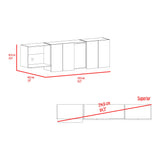 Mueble Superior de Cocina Lirio Fresno Europeo 212x62cm con Espacio para Extractor Lado Izquierdo y con Cuatro Puertas