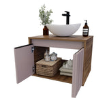 Mueble para Lavamanos Gales Café 43x60cm Flotante Individual para Lavamanos de Sobreponer sin Lavamanos