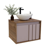 Mueble para Lavamanos Gales Café 43x60cm Flotante Individual para Lavamanos de Sobreponer sin Lavamanos