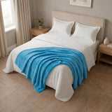 Cobija Piel de Durazno Soft Azul Aqua 180x200cm Fondo Entero Térmica