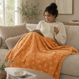 Cobija Comfortsoft Naranja 180x200cm de Estrellas