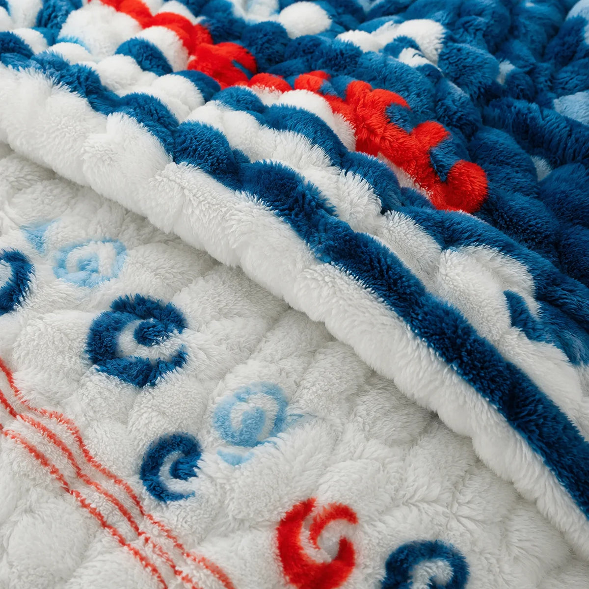 Cobija Burbuja Blanco y Azul 180x200cm de Espiral