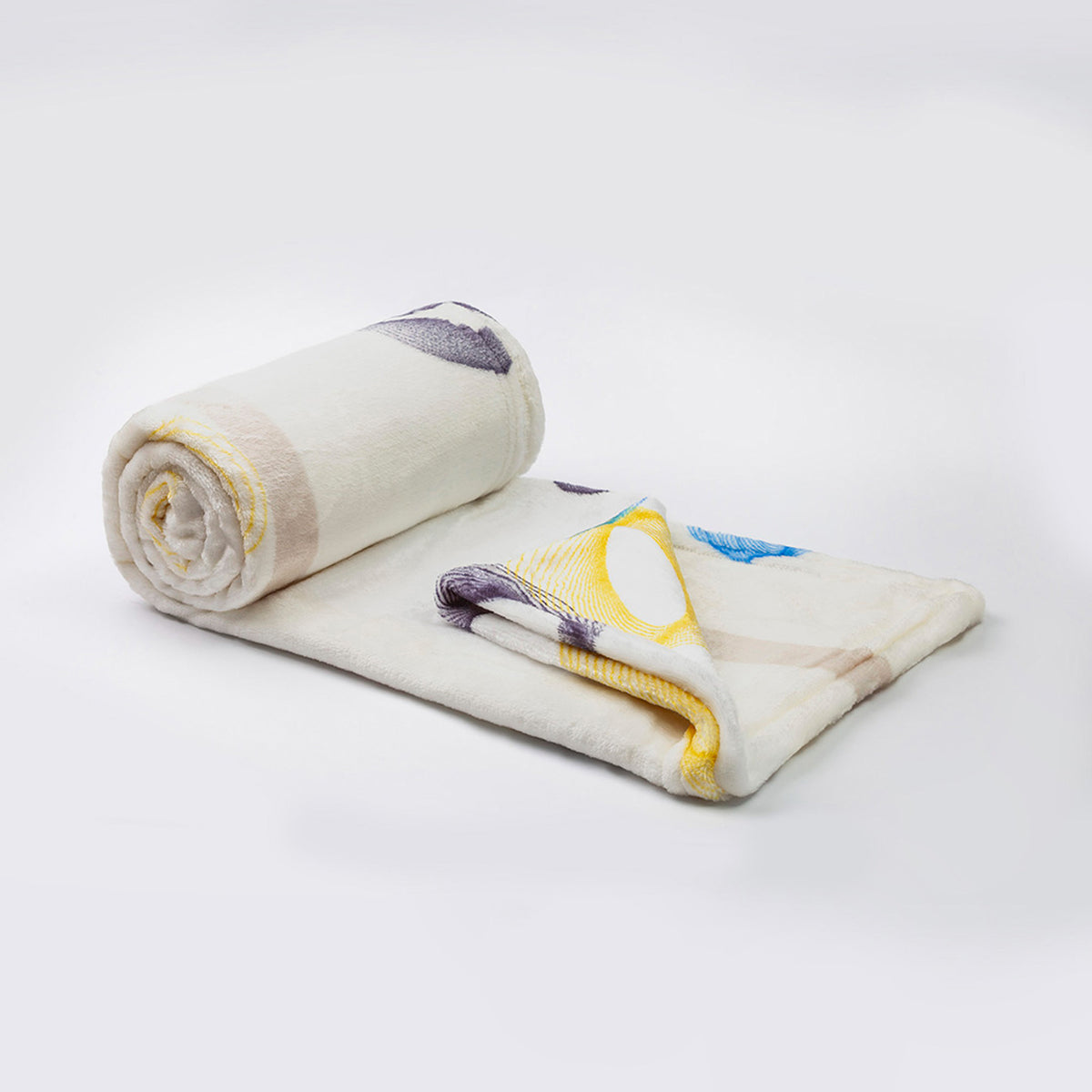 Cobija Viajera Espiral de Sueños Amarillo Claro 100x130cm de Figuras Térmica
