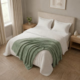 Cobija Piel de Durazno Verde Oliva 180x200cm Fondo Entero Térmica