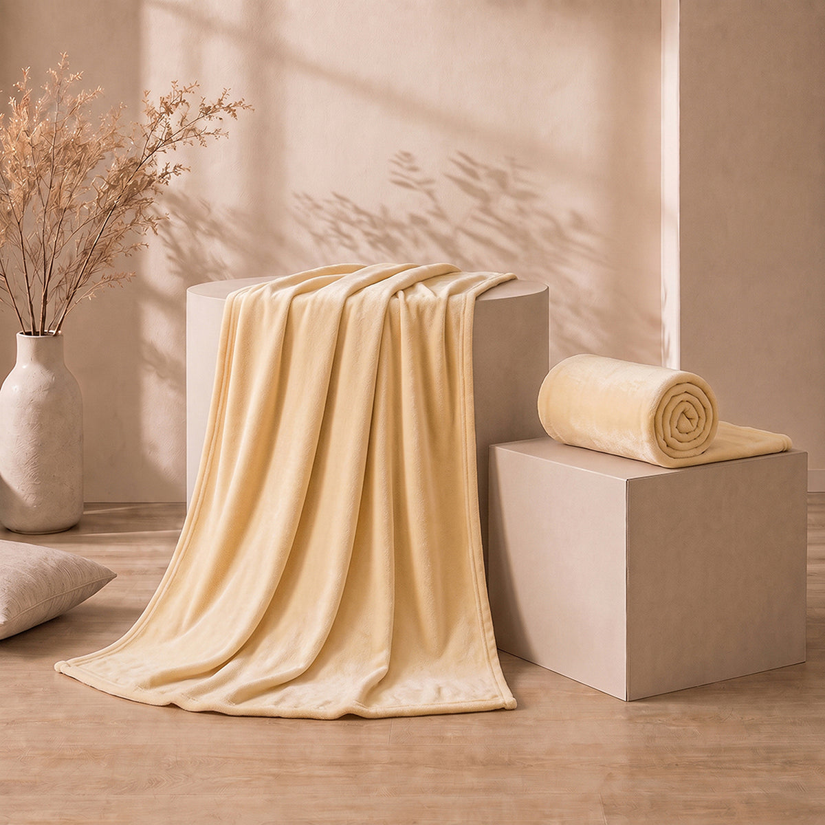 Cobija Piel de Durazno Soft Crema 180x200cm Fondo Entero Térmica