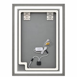 Espejo de baño LED plateado rectangular 70x50 cm con control táctil
