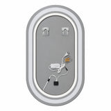 Espejo de baño ovalado plateado LED 80x50 cm con luz multitemperatura touch