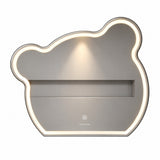 Espejo de baño LED plateado en forma de oso 75x60 cm con luz multitemperatura