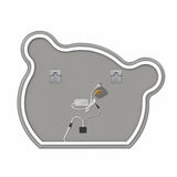 Espejo de baño LED plateado en forma de oso 75x60 cm con luz multitemperatura