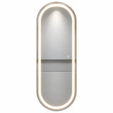 Espejo de baño ovalado plateado LED 160x50 cm con luz multitemperatura