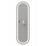 Espejo de baño ovalado plateado LED 160x50 cm con luz multitemperatura