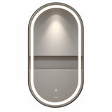 Espejo de baño ovalado plateado LED touch 100x60 cm con 3 luces