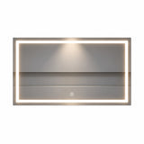 Espejo de baño LED plateado 100x70 cm con touch y luz multitemperatura