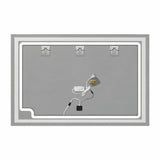 Espejo de baño LED plateado 100x70 cm con touch y luz multitemperatura