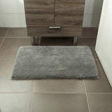Tapete de baño gris 50x80 cm en microfibra antideslizante suave