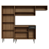 Cocina Integral Deli Marrón y Negro 220x186cm con Mesón de Madera Aglomerada MDP sin Pozuelo sin Estufa y con Alacela Lado Izquierdo