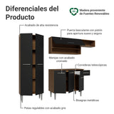 Cocina Integral Deli Marrón y Negro 220x186cm con Mesón de Madera Aglomerada MDP sin Pozuelo sin Estufa y con Alacela Lado Izquierdo