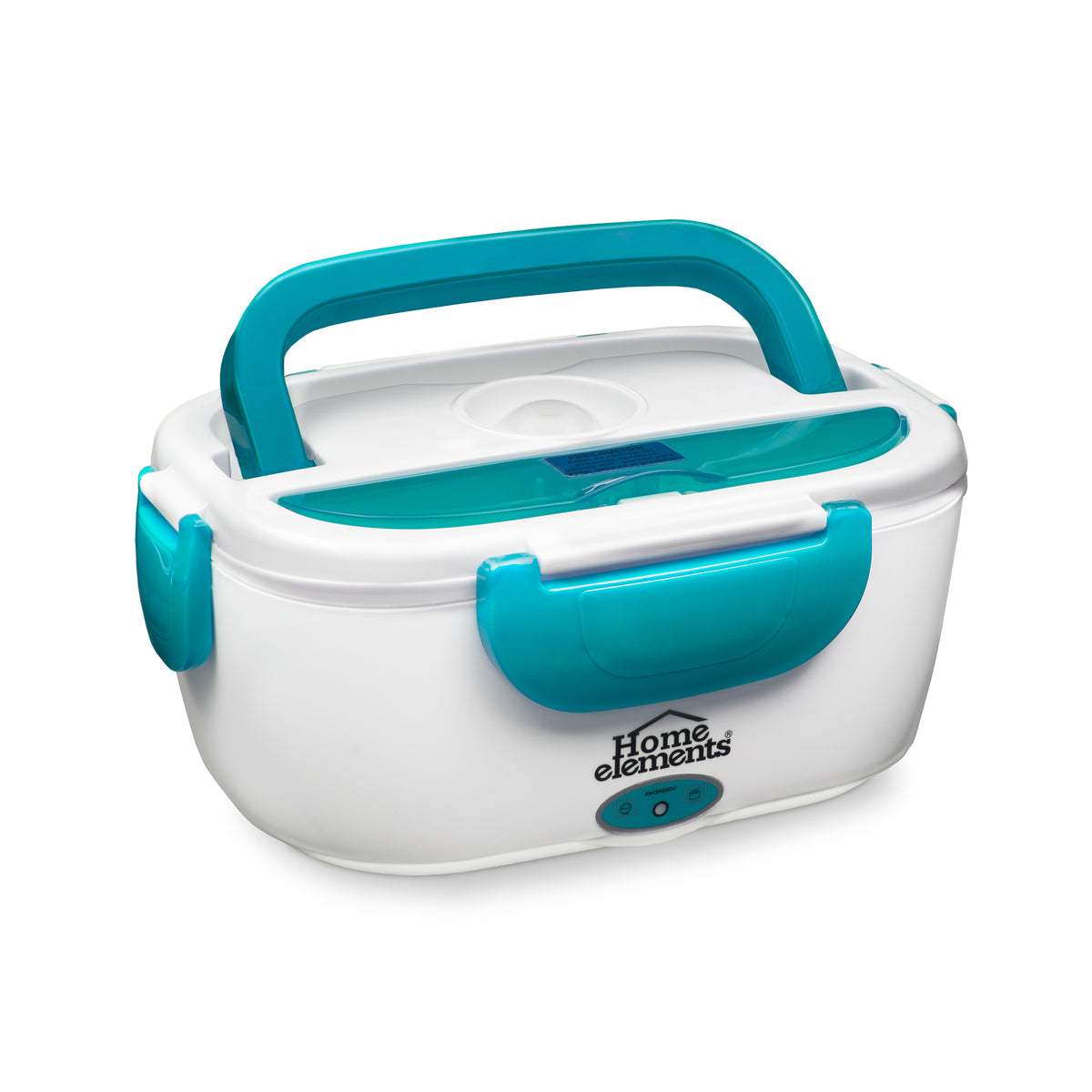 Lonchera eléctrica Home Elements azul turquesa 1 L 40 W con 2 recipientes